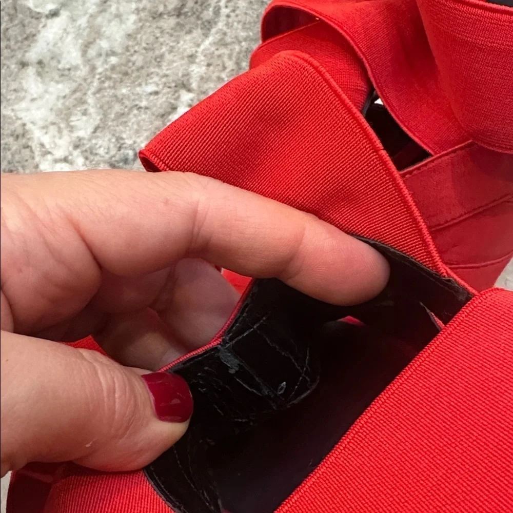 Zara Strappy Wrap Heels Red Sz 38